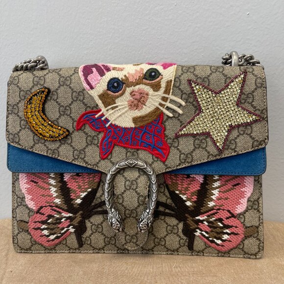 Gucci Handbags - Gucci Dionysus Medium Embroidered & Applique GG Canvas Shoulder Bag - Preowned